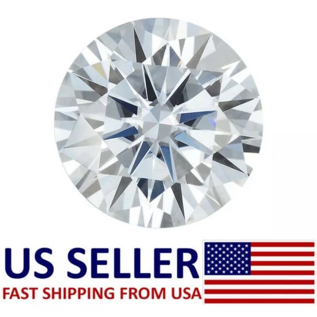 2 Carat Round Cut Vvs1/D Moissanite Loose Stone 8mm Size Will Pass Diamond Test